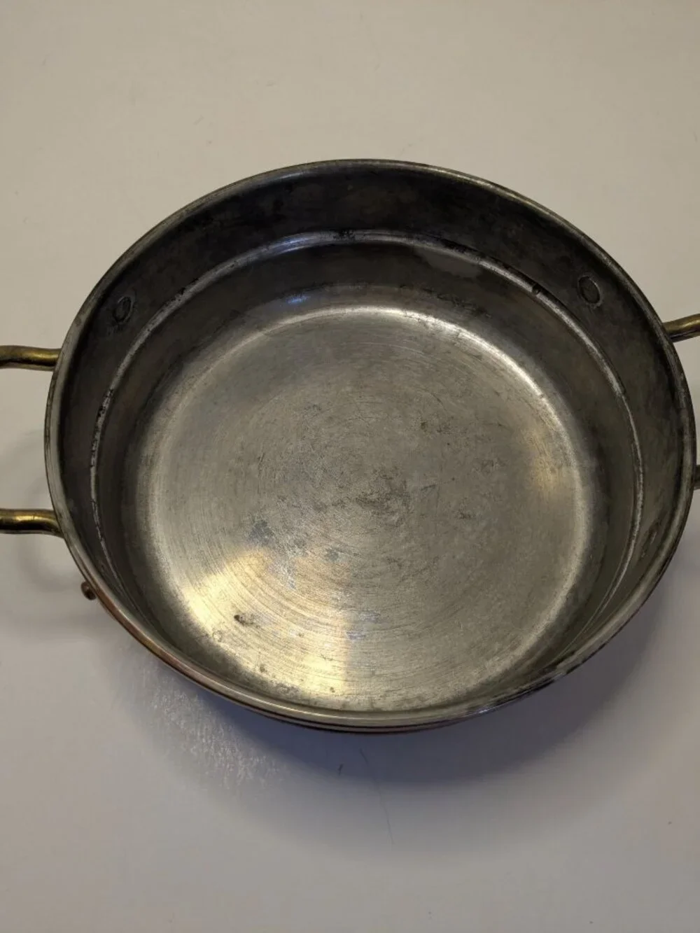 Vintage Copper & Brass Bowl  Handles - 6.5